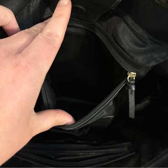 DKNY Vintage Y2K Glossy Black Calf Leather Satchel - Picture 14 of 16